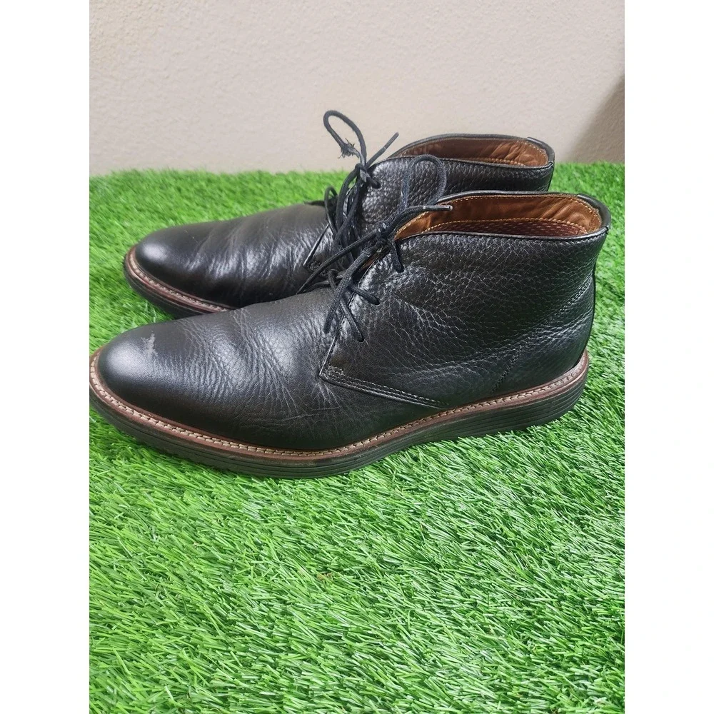 Johnston & Murphy Boots Mens Size 11 Black Leather Chukka Ankle Lace Up Casual